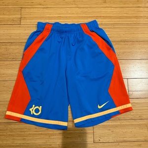 Nike KD Kevin Durant Boys Basketball Shorts Youth M Blue Orange